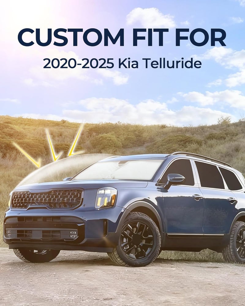 JASVIC for Kia Telluride 2020-2025 Car Window Shades, 8pcs Privacy Sun Shade Set for Front Windshield Side and Rear Windows, Full Window Covers Keeps Vehicle Cool for Camping Napping - Image 3